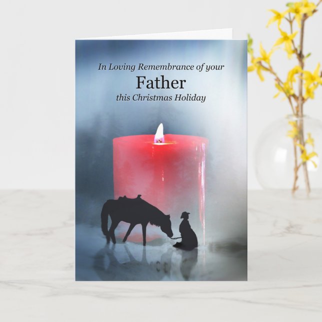 Tarjeta El recuerdo de los navidades del padre con el caba (flor amarilla)