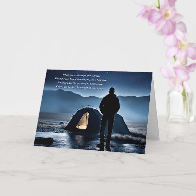 Tarjeta El recuerdo del día del padre Poema espiritual al  (Orquídea)