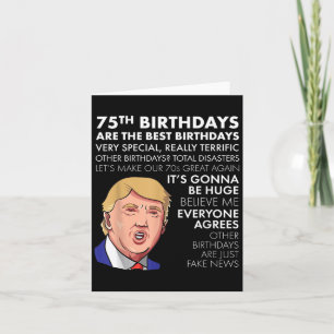 Tarjeta El regalo de cumpleaños 75 es gracioso que Trump c
