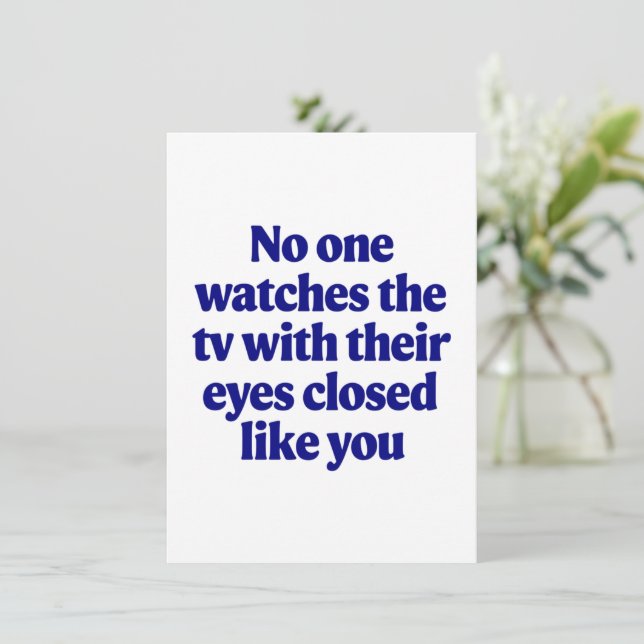 Tarjeta El regalo de la esposa del Chiste del Chiste de TV (Anverso de pie)