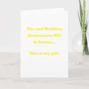 Tarjeta El regalo del segundo aniversario del Boda es el a