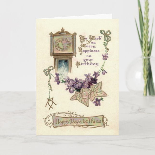 Tarjeta El reloj del abuelo olvida no-me-deja (Anverso)