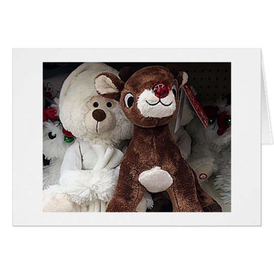 TARJETA EL RENO Y EL OSO DEL NAVIDAD DICEN FELICES NAVIDAD