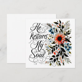 Tarjeta Él restaura mi alma floral