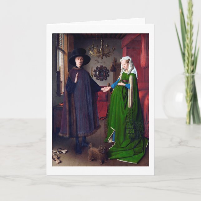 Tarjeta El retrato de Arnolfini, Jan van Eyck (Anverso)