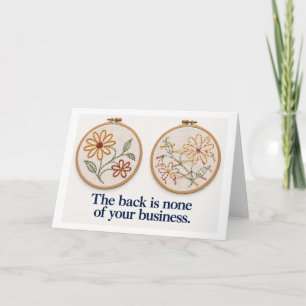 Tarjeta El reverso es divertido bordado privado