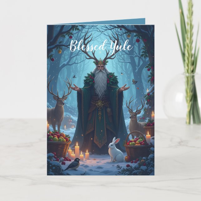 Tarjeta El Rey de Acebo da la bienvenida a Yule (Anverso)