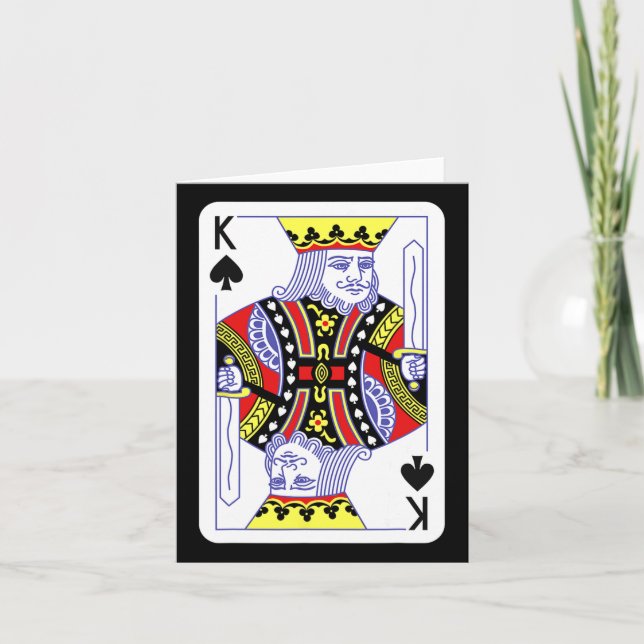 Tarjeta El Rey De Espadas Jugando Cartas Cas De Disfraces  (Anverso)