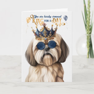 Tarjeta El rey del perro apso de Lhasa por un día divertid