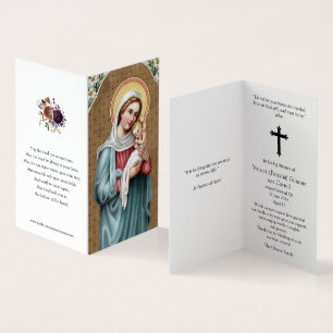 Tarjeta El rezo católico carda a la Virgen Santa del