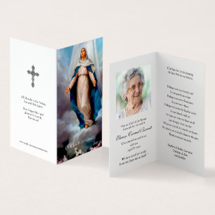 Tarjeta El rezo católico carda el   nuestra señora de la