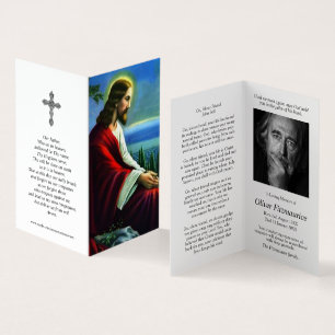Tarjeta El rezo católico carda la rogación del Jesucristo