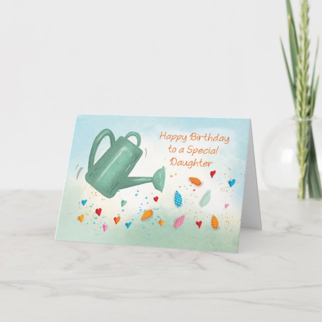 Tarjeta El riego de cumpleaños de la hija puede salpicar c (Anverso)