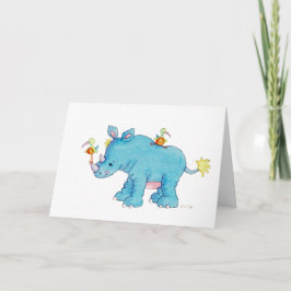 Tarjeta El rinoceronte azul