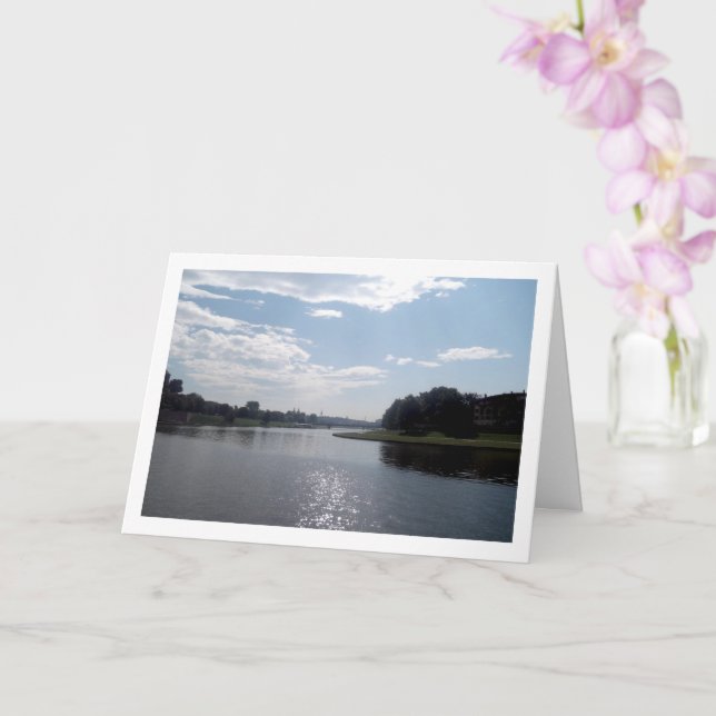 Tarjeta El río Vístula, paisaje de Cracovia (Orquídea)