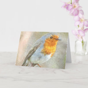 Tarjeta El Robin es una acuarela de Gabriel