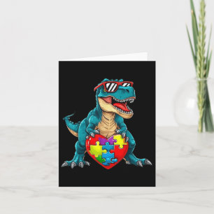 Tarjeta El rompecabezas del autismo de los dinosaurios ayu