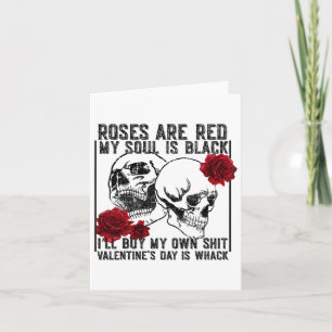 Tarjeta El Rosa Retro Es Rojo Mi Alma Es Negro Skeleton An