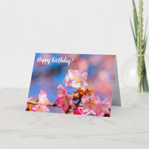 Tarjeta El Sakura Rosa Florece En Un Día Soleado De Primav