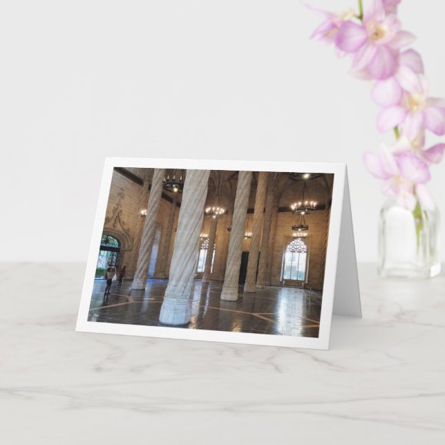 Tarjeta El Salón de Contratación, Llotja de la Seda, Valen (Orquídea)