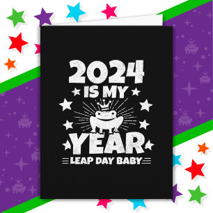 Tarjeta El Salto Del Día 2024 Es Mi Año 29 Feb. Cumpleaños