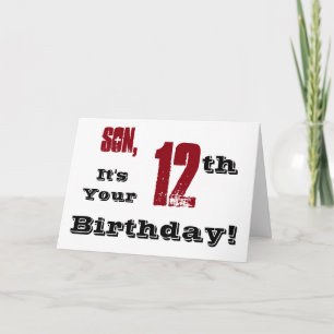 Tarjeta El saludo de cumpleaños número 12 de su hijo en ne