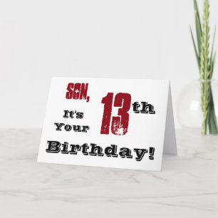 Tarjeta El saludo de cumpleaños número 13 de su hijo en ne