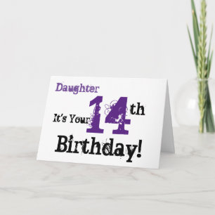 Tarjeta El saludo de cumpleaños número 14 de la hija en ne