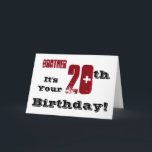 Tarjeta El saludo de cumpleaños número 20 de Brother en ne<br><div class="desc">Un fondo blanco con texto negro y rojo,  en este divertido saludo de cumpleaños para un hermano. Mi Divertida Mente Saluda.</div>