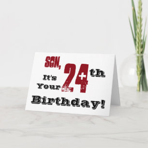 Tarjeta El saludo de cumpleaños número 24 de su hijo en ne