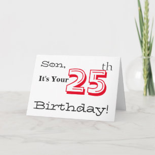 Tarjeta El saludo de cumpleaños número 25 de su hijo en ro