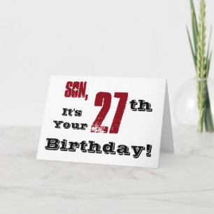 Tarjeta El saludo de cumpleaños número 27 de su hijo en ne