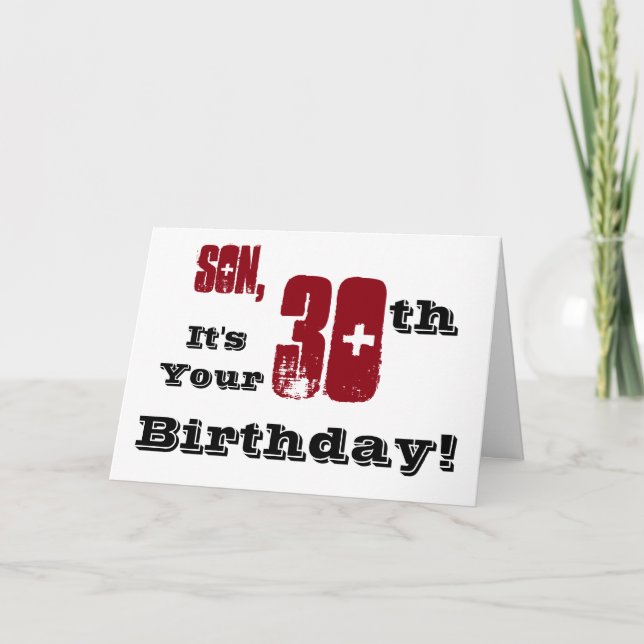 Tarjeta El saludo de cumpleaños número 30 de su hijo en ne (Anverso)