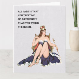 Tarjeta El saludo del humor retro de la reina