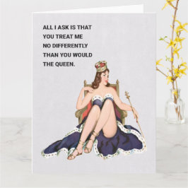Tarjeta El saludo del humor retro de la reina