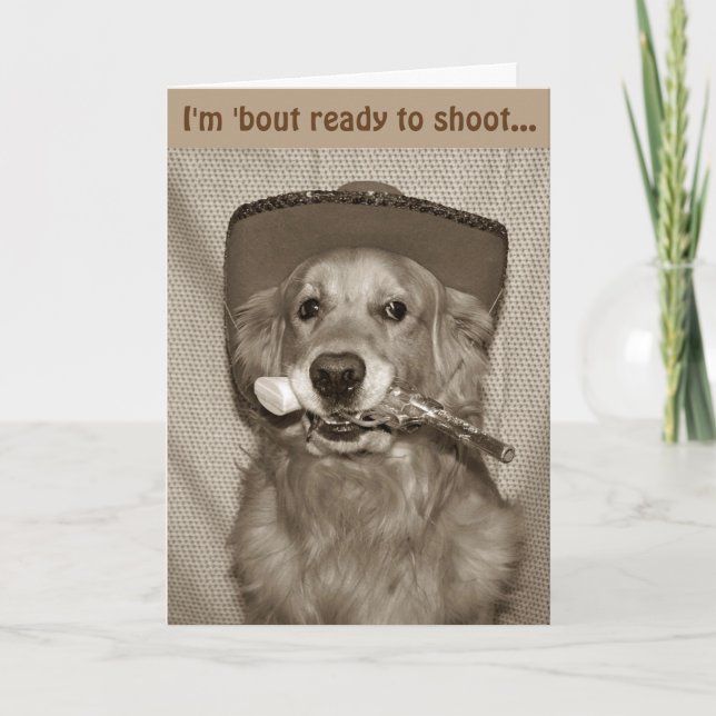 Tarjeta El salvaje cumpleaños de Golden Cowboy del Oeste (Anverso)