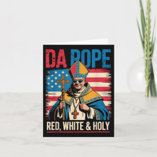 Tarjeta El Santo Da Blanco Rojo Papa De América Chicago Po