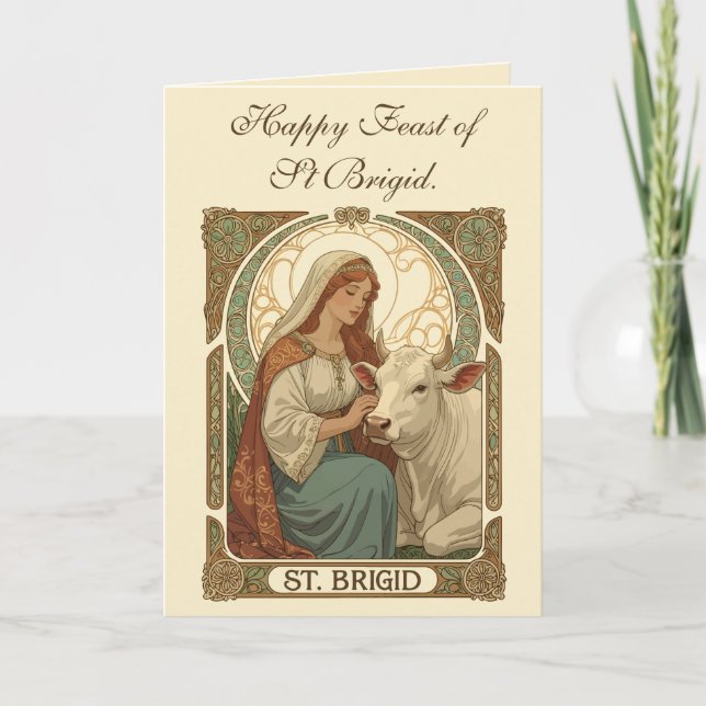 Tarjeta El Santo Patrón de las Lechadas St Brigid (Anverso)