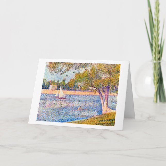 Tarjeta El Sena en La Grande Jatte, Seurat (Anverso)