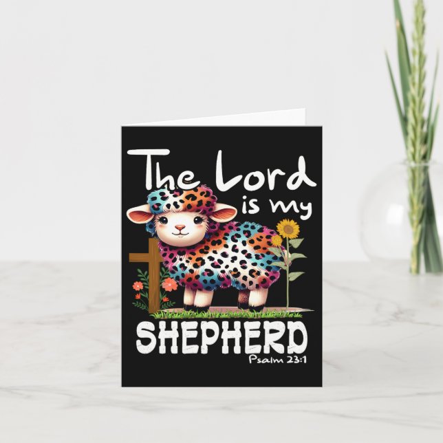 Tarjeta El Señor Es Mi Pastor Psalm Cute Sheep Easter Ch (Anverso)