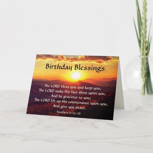 Tarjeta El Señor Te Bendice, La Montaña del Cumpleaños de  (Anverso)