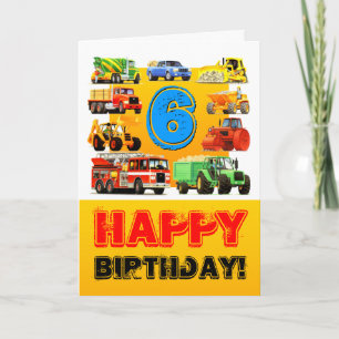 Tarjeta El sexto cumpleaños de Big Trucks Boy