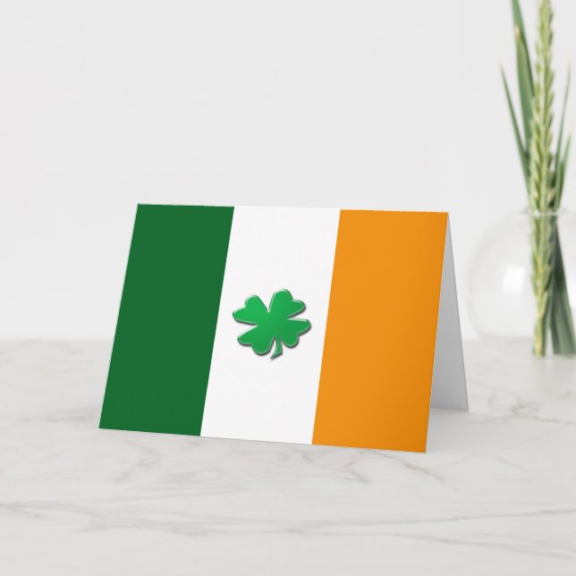 Tarjeta El shamrock de San Patricio. (Anverso)