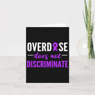 Tarjeta El sobredosis no discrimina diseño de cinta púrpur