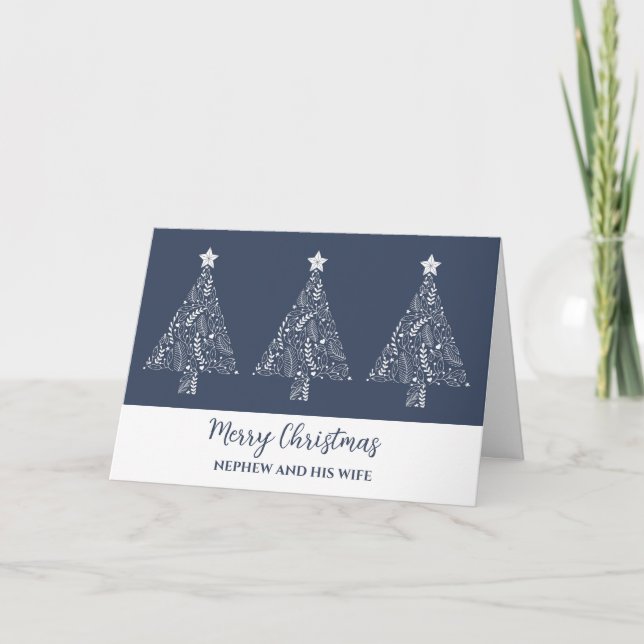 Tarjeta El sobrino de los árboles azules y sus Navidades e (Anverso)