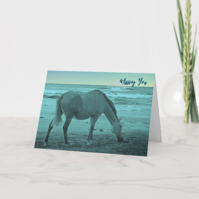 Tarjeta El solitario caballo que te falta cerca del lago M (Anverso)