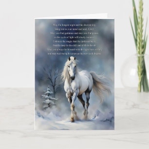 Tarjeta El solsticio de invierno bendice a caballo en la n