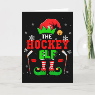 Tarjeta El sombrero de duende de Navidad de hockey Zapatos