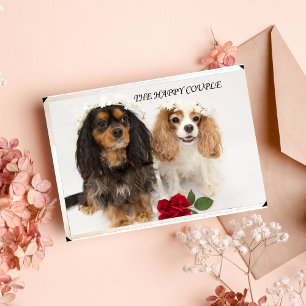 Tarjeta El Spaniel Cavalier King Charles Recién Casado