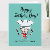 El Sr. buen aspecto está cocinando Feliz Día del P